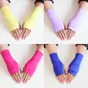 Five Fingers Gloves Fashion Women Hand Warmer Winter Stretch Fingerless Glove Female Sunscreen Half Finger Short Solid Color Mitten