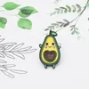 Broches de dibujos animados dulce tierno aguacate pera esmalte Pin encantadora sonrisa fruta verde solapa Pins hombres mujeres Kawaii comida planta joyería