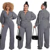 Dames Tweedelige broek Dames Jumpsuits Rompertjes 2023 Lente Casual Print V-hals Zak Overalls Jumpsuit Korte mouw Wijde pijpen Ruimvallend