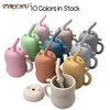 Cups Dishes Utensils 150ML 5pcs Baby Feeding Drinkware Straw Cup Baby Learning Feeding Bottles Leakproof Silicone Tableware Toddler Water Bottle 231130