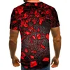 Men's T Shirts Short Sleeve With T-shirt Geometry 3D Digital Loose Large Printing Sen's Clothes W1I9