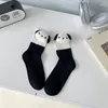 Women Socks Plush Doll Funny Cartoon Panda Dogs Cute Knitting Cotton Solid Kawaii JK Japanese Styles Black White