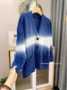 Kvinnors stickor V-Neck Fashion Gradient Color Cardigan Fall Slouchy Elegant Temperament Korean-stil Lös varm jacka