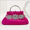 Evening Bags XIYUAN Women Gold Purple Blue Handbag Silk s Purses Lady Stones Female Fushia Handbags Chain Tote 231129