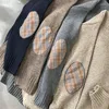 Suéter masculino outono e inverno suéter japonês harajuku moda remendo pulôver vintage de malha masculina