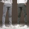 Men's Pants MINGYU Brand Classic Work Stretch Cargo Pants Men Cotton Slim Fit Grey Green Korea Autumn Winter Thick Casual Trousers Male 231129