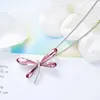 Necklace Cute Dragonfly Pendants Blue Austria Crystal Necklaces For Women Elegant Party Fine Jewelry HKD231130