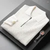 Herensweaters Trui van hoge kwaliteit Luxe Pit Warm Herfst en winter Mode Rits Revers Poloshirt Casual Breien T-shirt met lange mouwen