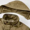 メンズダウンパーカーアウトドアジャケット取り外し可能なフードカソールコート秋の軍事男性フード付きパーカーフリース並んで厚く暖かい231129