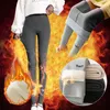 Leggings femininas inverno quente mais veludo mulheres lã lã caxemira feminina com nervuras mantêm calças espessadas legging