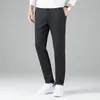 Men's Pants Winter Men Cosy Black Gray Navy Fleece Lining Comfy Trouser Nylon Spandex Blended Fabric Thermal Leisure Wear