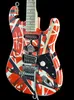 Heavy Relic Edward Van Halen Franken Stein elektrische gitaar Wit Zwart Gestreept Rood, Floyd Rose Tremolobrug borgmoer, speciale riemknop