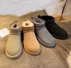 Botas quentes clássicas australianas Mulheres Mini Meia Bota de Neve EUA GS Inverno Pele Cheia Fofa Peluda Botas de Tornozelo Botas Chinelos Venda Quente