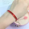 Pulseras de eslabones Circón rojo Pulsera de tenis corta ajustable para mujeres Hombres Cadena de cristal deslumbrante en la mano Joyería de moda Dropship al por mayor