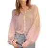 女性用ブラウス女性のダメージシャツの夏のシャツ2023女性のカジュアルルーズバブルスリーブファッションレディースドッグロング