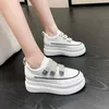 Chinelo plataforma tênis outono altura crescente sapatos casuais de couro 8cm sola grossa bling mulher deportivas mujer 231129