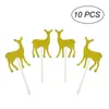 Festive Supplies Other & Party 10Pcs Deer Cupcake Toppers Sika Birthday Holiday Decorations (Golden)