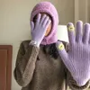 Fem fingrar handskar vinterblommor stickade handskar för kvinnor män förtjockar varma stickade vantar fullfinger guantes kvinnlig pekskärm Luvashandskar unisex 231130