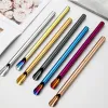 Multifunction Stirring Spoon Straw Spoon Reusable Stainless Steel Smooth Convenient Drinking Straws Portable RRE14576 ZZ