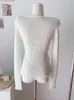 Women's Knits White Color Women Slim Autumn V-neck Knitwear Long Sleeve Tassel Design Vintage Knitted Cardigan Sweater Retro Pearl Button