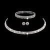 Conjuntos de joyería de boda Conjunto de collar y aretes de pulsera con diamantes de imitación de cristal nupcial Conjuntos de joyería coreana para mujeres Moda para niñas Regalo de joyería CL2938