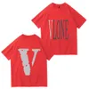 シャツVlone Vlone Summer Mens DesignerTシャツメンズVレターTシャツレジャーファッショントレンドヒップホップブランドトップメンズラグジュアリー衣料品ストリートスウェットシャツコットンショートスリーブ