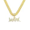 Bijoux hip-hop pour hommes, pendentif de lettre dominateur en diamant complet, collier à chaîne cubaine, offre spéciale