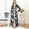 Abbigliamento etnico Abito Ramadan musulmano Eid Abaya Caftano Dubai Islam Caftano Marocain Abaya Donna Jilbab Moda Stampa Abiti lunghi Veste