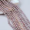 Choker Wholesale 8-9mm Pink Purple Color Rice Shape Pearl In Strand Loose Freshwater Pearls Beads