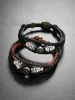 Bracelet Punk rétro en perles croisées, bijoux à la mode, multicouche en cuir tissé, boucle magnétique, cadeau commémoratif pour hommes et femmes