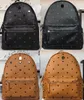 Bolsas de couro de alta qualidade 2 tamanho masculino backpack backpack rivet impressão mochilas designer lady bolsas de garoto e garotas