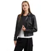 Kvinnorjackor Fashion Women's S-5XL Rivet Zipper Jacket Topps 2023 Spring Lady Solid Color Short Outwear Streetwear