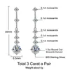 Boucles d'oreilles pendantes pour femmes 3ct une paire D couleur VVS1 diamant long gland boucles d'oreilles en argent Sterling 925 bijoux fins cadeau 231129
