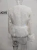 Giacche da donna UCXQ Nero Bianco Giacca di tweed per le donne Manica lunga Pelliccia sintetica Impiombato Peluche O-Collo Cappotto 2023 Autunno Inverno Abbigliamento 23A5037