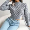 Womens Sweaters Autumn Winter Women Casual Hollow Out Long Sleeve Knitted Pullovers And Crop Top 231129