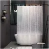 Porte-brosses à dents Rideau de douche imperméable Eva Rideaux de salle de bain anti-moisissure 3D Pavé Translucide Partition de baignoire avec crochet Othvy