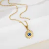 Anhänger Halsketten Evil Blue Eye für Frauen Mädchen Edelstahl türkischen ethnischen Amulett Charm Schmuck