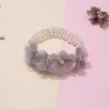 Hårtillbehör koreansk stil vit chiffong blommor pannband baby flickor liten prinsessa blomma headwrap född spets turban