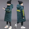 Giacche -30 gradi Cappotto lungo da ragazzo invernale di alta qualità Cappotto soprabito Tuta da neve Parka con cappuccio spesso Giacca di cotone caldo per abbigliamento per bambini 231129