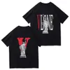 Camicia Vlone Magliette da donna firmate da uomo Maglietta da uomo di lusso da uomo Camicie stampate con lettera rossa nera Manica corta Designer di marca Top Tees Taglia asiatica S-XXL