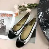 Designer Paris Luxury Black Ballet Flats Shoes Channellies Shoe Women Brands quiltade äkta läderslip på ballerina rund tå damklänningskor zapatos de mujer