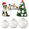 Party Decoration 10st Transparent Christmas Ball Plastic Baubles Clear Fillable Xmas Tree Hanging Ornament Year Home Decorations