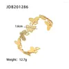 Bangle Grier 18K Gold Plated Armband smycken Rostfritt stål Öppning Butterfly Bangles For Women Fashion Daily Birthday Presents