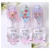 Grooming Sets Girls Kids Hair Brush Comb Baby Set Soft Air Cushion Mas Combs Cartoon Pattern Glitter Hairbrush Drop Delivery Maternity Ottgz