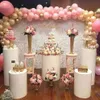 3PCSラウンドシリンダーペデスタルディスプレイアート装飾ケーキラック台台の預けた柱のための結婚式パーティーの装飾