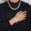 Bijoux Hip Hop collier glacé diamant scintillant or blanc chaîne de Tennis groupée chaîne ras du cou pour femmes