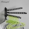 Organization Aluminum Black Clothes Rack Swivel Folding Clothes Hanger Rack Dryer Balcony Drying Rack For Clothes Hanger Wall Mounted WB3017