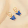 Boucles d'oreilles pendantes belle coréenne papillon boucle d'oreille balançoire couleur or goutte pour femme 2023 esthétique sables fille bijoux