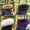 Scarves Real Raccoon Fur Collar Women Winter Shawl Men Russian Red Scarf Jackets Hood Decor Luxury Warm Multicolor