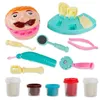 Clay Dough Modeling Children Plasticine Tools låtsas Spela Toy Dentist Kontrollera tänderna Set Mögelroll Tidiga inlärningsleksaker 231129